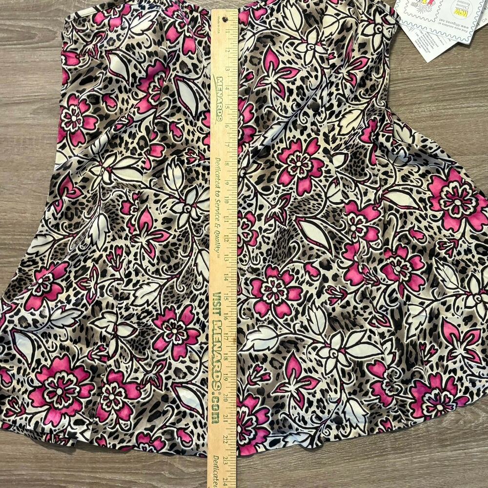 It Figures Slender Thighs Swimsuit 22W Leopard Floral Skirted One Piece NWT - Picture 8 of 10